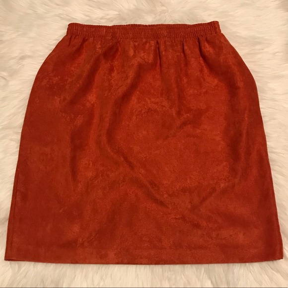 Maggie Sweet Dresses & Skirts - Maggie Sweet Orange Microsuede Skirt